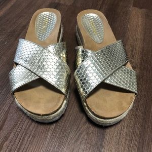 Size 6 Gold Platform Sandals